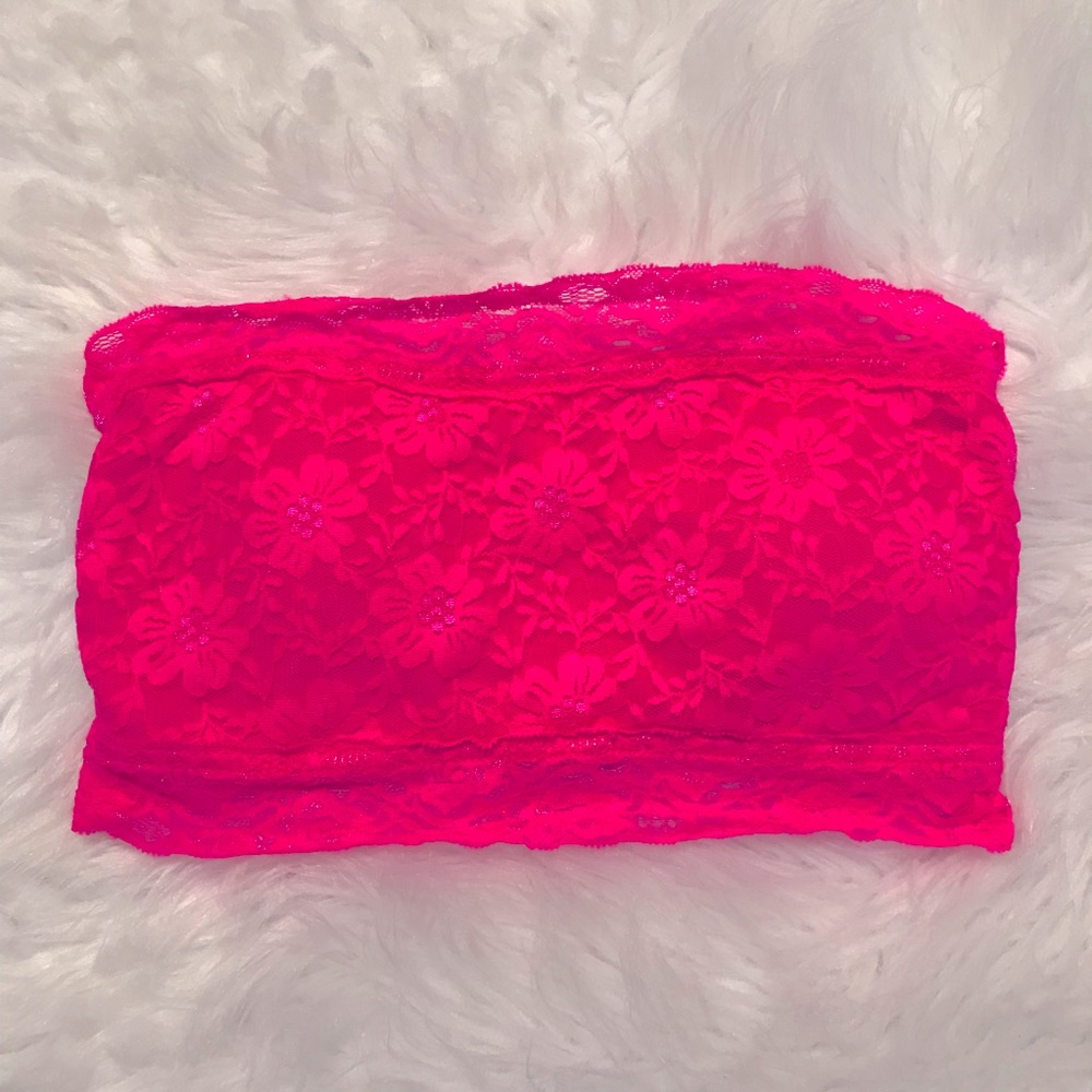 Hot pink lace bandeau bra lei brand medium juniors
